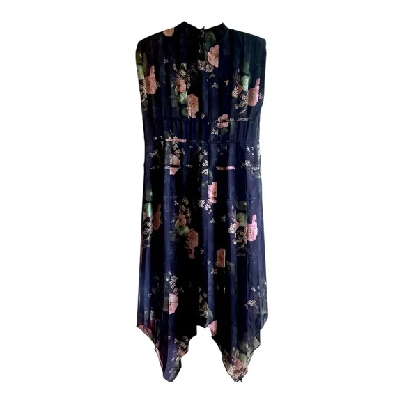 NWT’S All Saints Coco Asiago Maxi Dress Black & Pink Fishtail Grunge Floral 12 - Picture 6 of 15